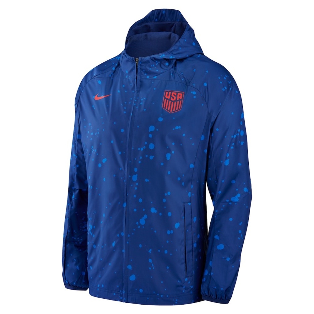 NWT Nike USA Rain Jacket Small Blue Splatter Windbreaker